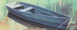 Boot im Sommer | Öl auf Leinwand | 2018 | 60 x 150 cm